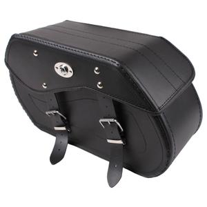 Alforjas de cuero para moto Chopper RSA-12A con cerradura