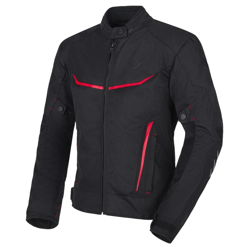 Chaqueta de moto para mujer RSA Runway negro-rojo - calidad II