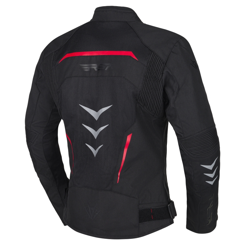 Chaqueta de moto para mujer RSA Runway negro-rojo - calidad II