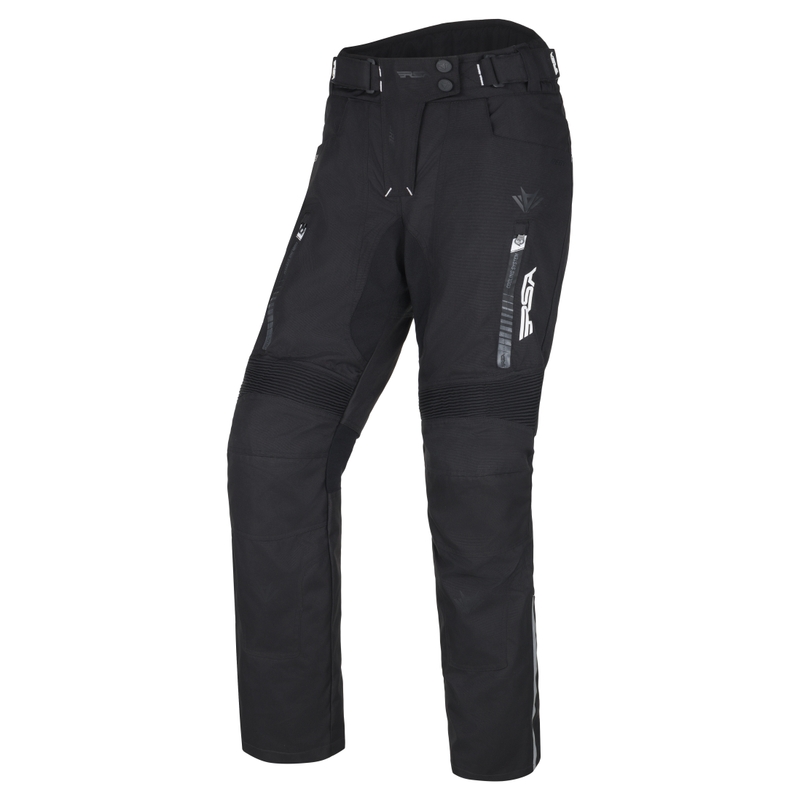 Pantalones moto mujer RSA Greby 2 blanco y negro - calidad II