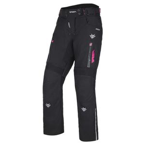 Pantalones moto mujer RSA Greby 2 negro y rosa - calidad II