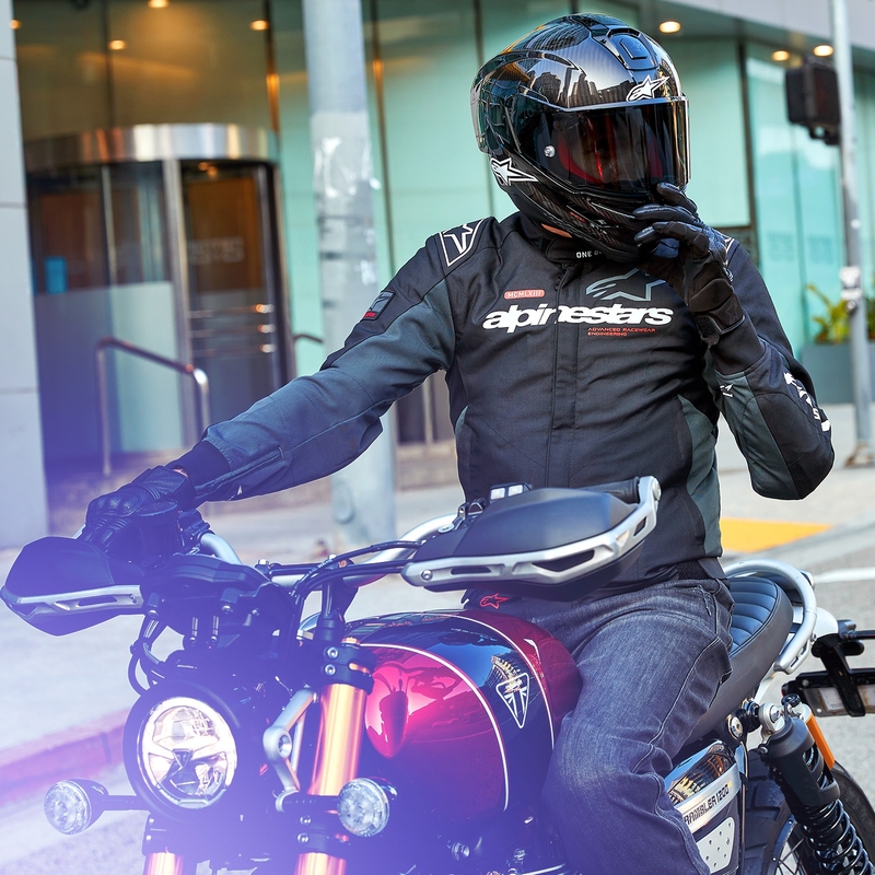 Chaqueta de moto Alpinestars Monza Sport Negro-Gris-Rojo-Blanco