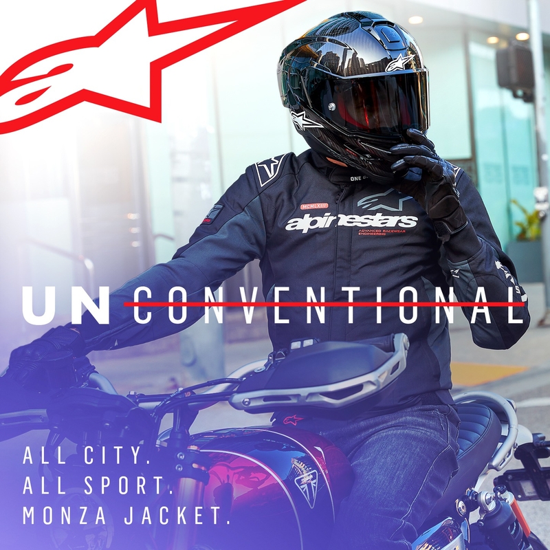 Chaqueta de moto Alpinestars Monza Sport Negro-Gris-Rojo-Blanco
