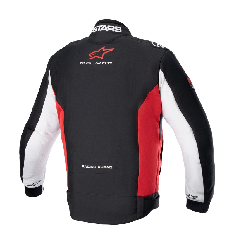 Chaqueta de moto Alpinestars Monza Sport negra, roja y blanca