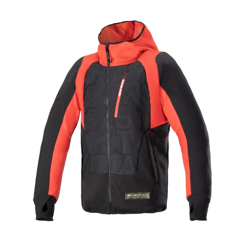 Sudadera de moto híbrida Alpinestars MO.ST.EQ negra y roja