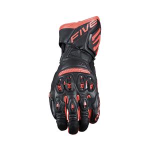 Guantes de moto FIVE RFX3 EVO negro-rojo fluo