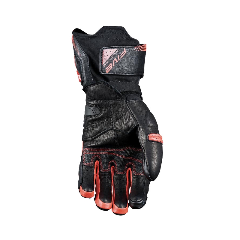 Guantes de moto FIVE RFX3 EVO negro-rojo fluo