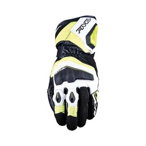 Guantes de moto FIVE RFX4 EVO blanco-amarillo fluo