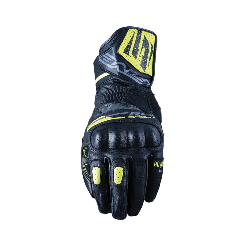 Guantes de moto FIVE RFX Sport negro-amarillo fluo