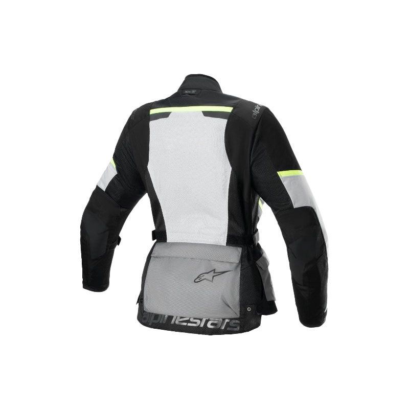 Chaqueta de moto Alpinestars Mujer Stella Andes Air Drystar Gris claro-Gris oscuro-Negro-Amarillo fluo