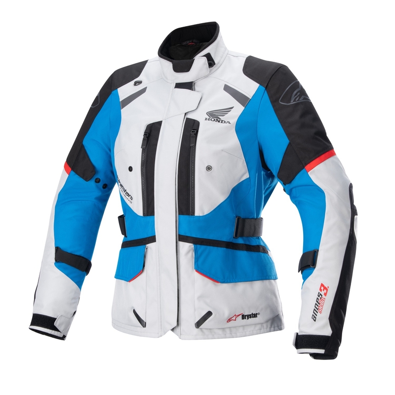 Chaqueta de moto Alpinestar Stella Andes Drystar Honda Gris-Negro-Azul-Rojo para mujer 23 - Calidad II