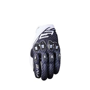 Guantes de moto FIVE Stunt Evo2 fibra blanco y negro