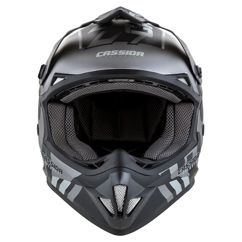 Casco de motocross infantil Cassida Cross Cup Sonic Junior gris mate-negro
