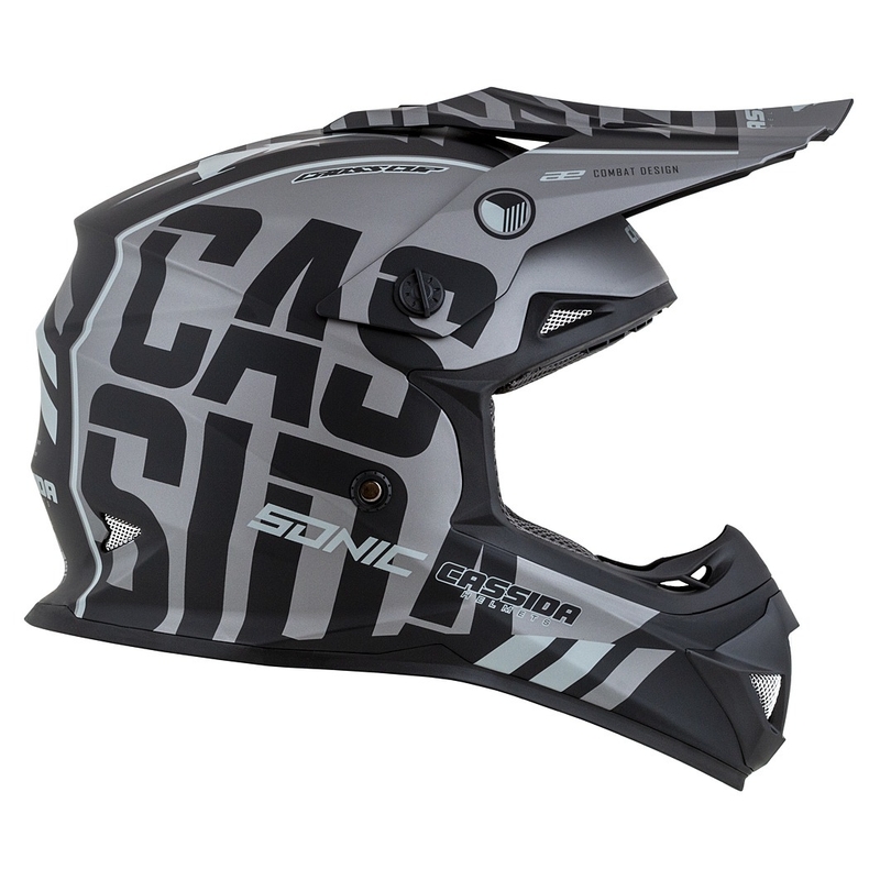 Casco de motocross infantil Cassida Cross Cup Sonic Junior gris mate-negro