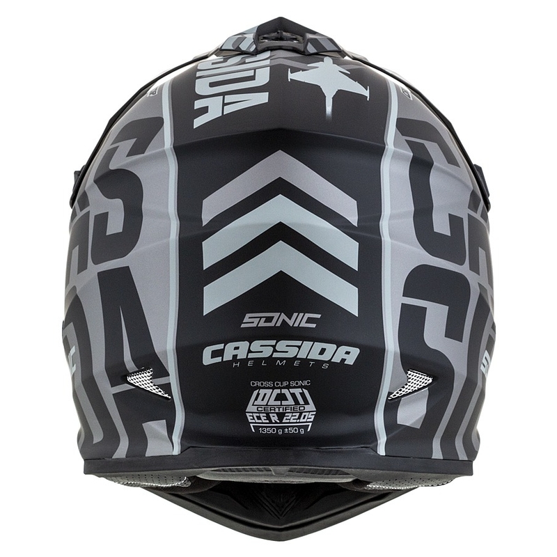 Casco de motocross infantil Cassida Cross Cup Sonic Junior gris mate-negro