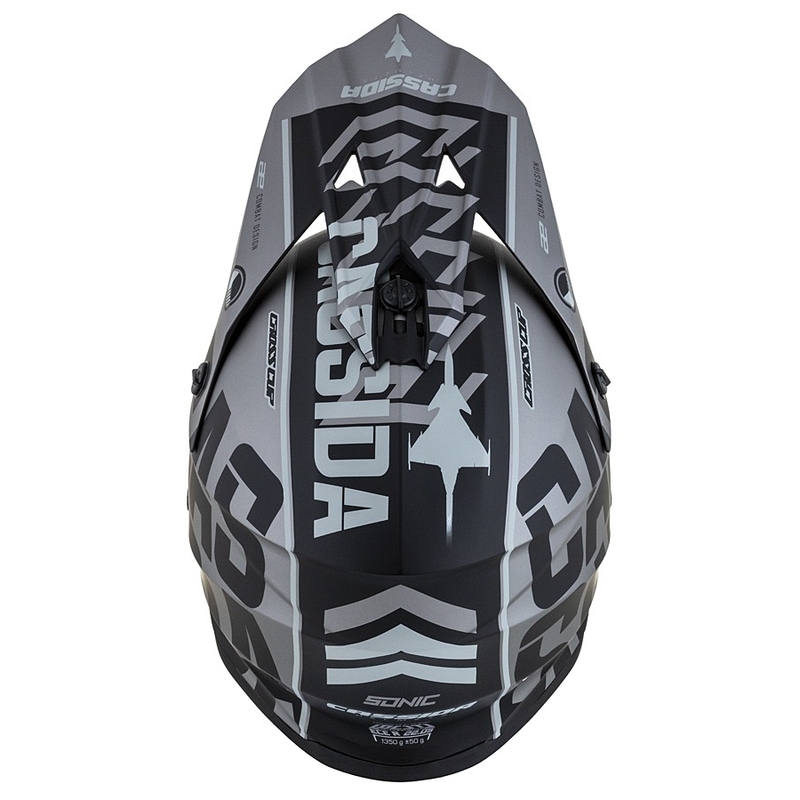 Casco de motocross infantil Cassida Cross Cup Sonic Junior gris mate-negro