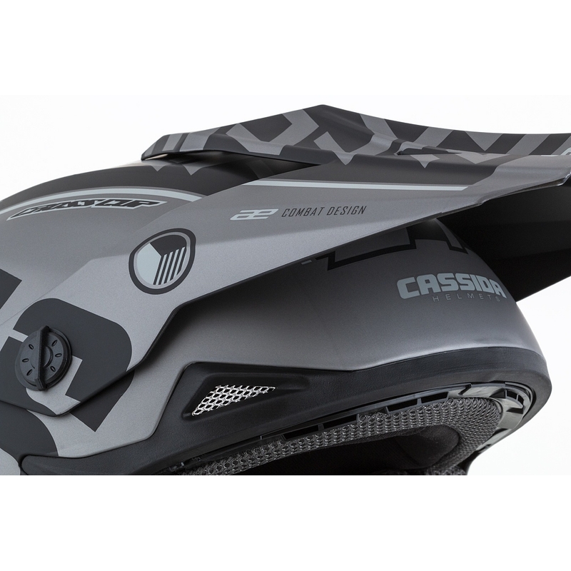 Casco de motocross infantil Cassida Cross Cup Sonic Junior gris mate-negro