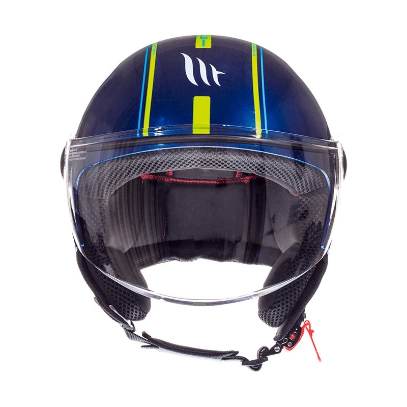 Přilba na motorku otevřená MT Street Entire modro-fluo žlutá výprodej