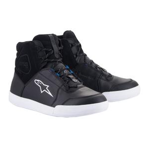 Botas de moto Alpinestars Chrome Drystar Negras, Blancas y Azules