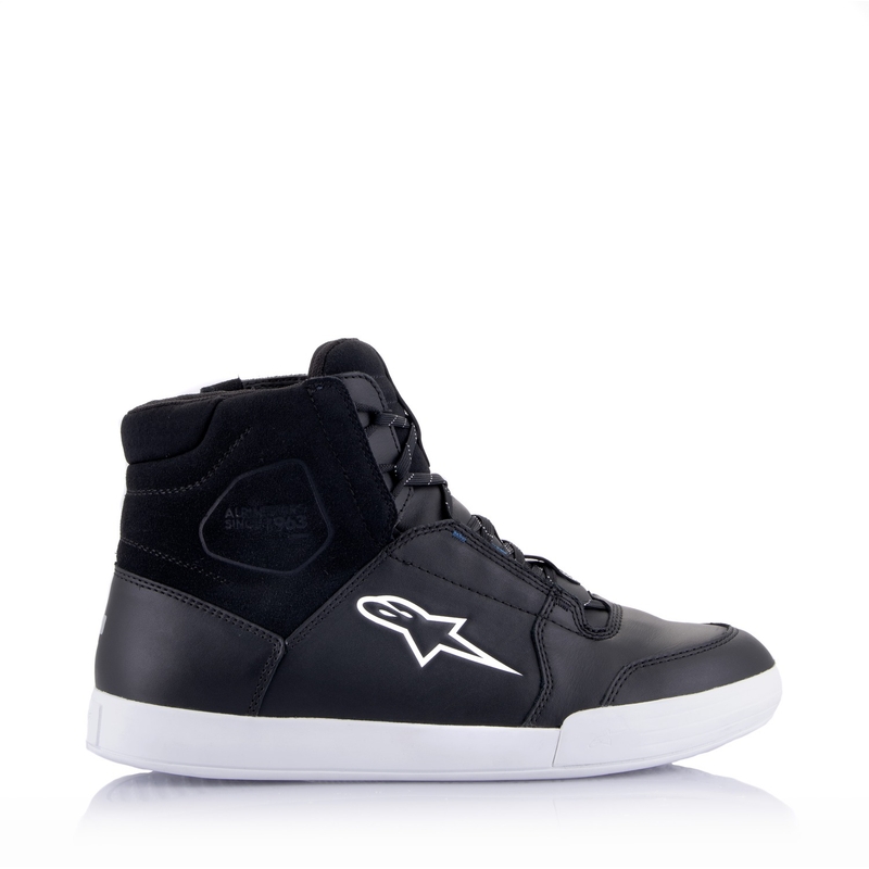 Botas de moto Alpinestars Chrome Drystar Negras, Blancas y Azules