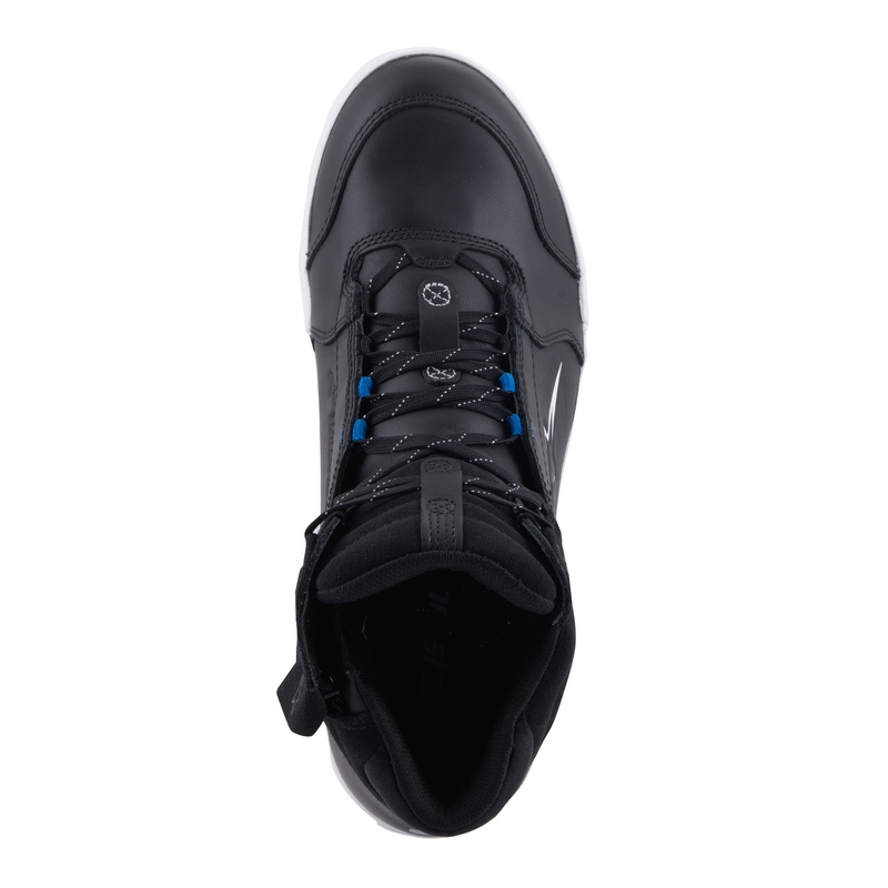 Botas de moto Alpinestars Chrome Drystar Negras, Blancas y Azules