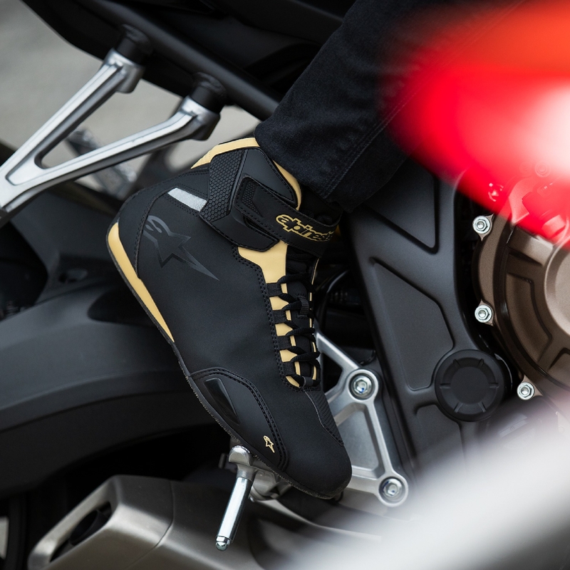 Botas de moto Alpinestars Stella Sector Negro-Champán para mujer