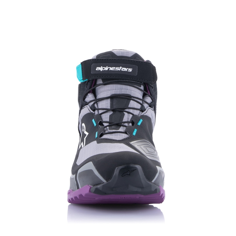 Botas de moto Alpinestars Stella CR-X Drystar para mujer Negro-Gris-Violeta-Turquesa