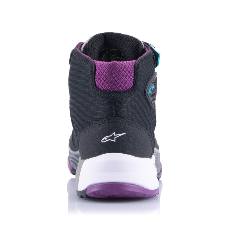 Botas de moto Alpinestars Stella CR-X Drystar para mujer Negro-Gris-Violeta-Turquesa
