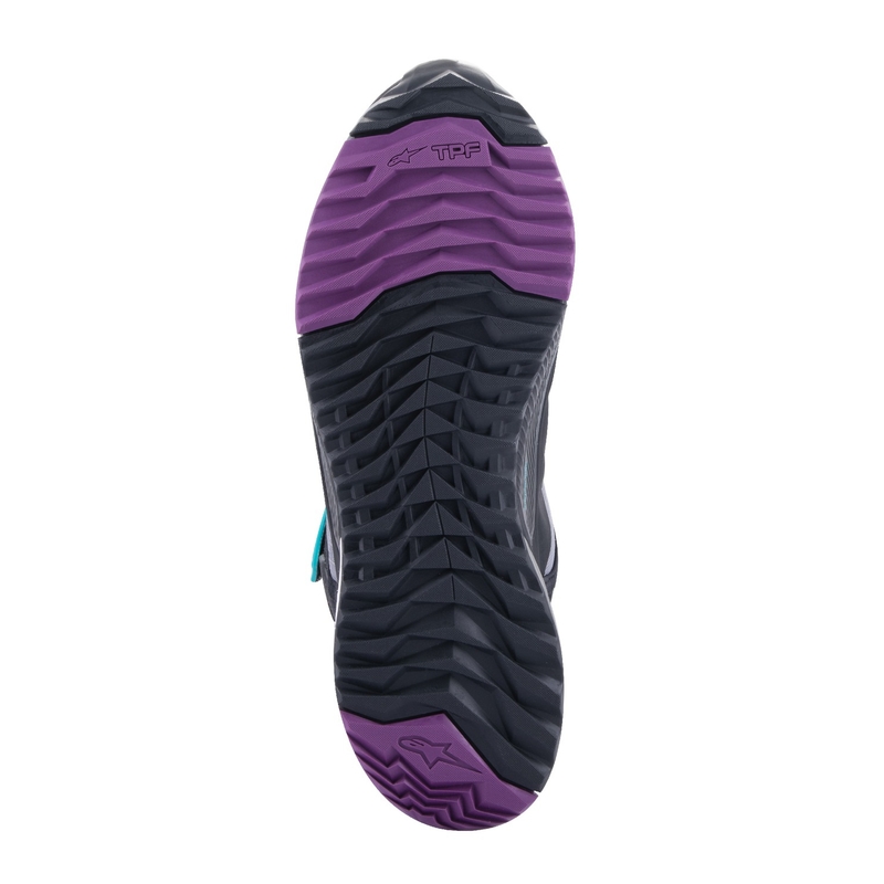 Botas de moto Alpinestars Stella CR-X Drystar para mujer Negro-Gris-Violeta-Turquesa