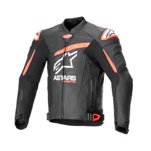 Chaqueta de cuero Alpinestars GP plus R 4 Airflow Negro-Rojo Flúor-Blanco