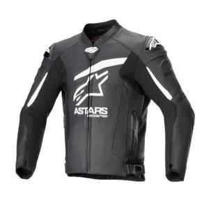 Chaqueta de moto Alpinestars GP plus R 4 Airflow de cuero blanco y negro