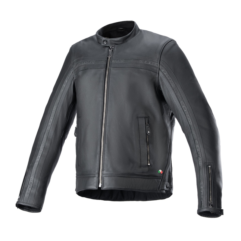 Chaqueta de cuero negro Alpinestars Dyno