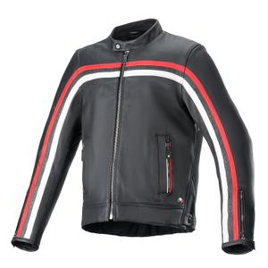 Chaqueta de cuero Alpinestars Dyno Negro-Rojo-Beige