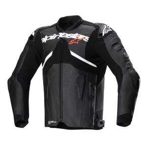 Chaqueta de moto de cuero Alpinestars Atem 5 negro-blanco