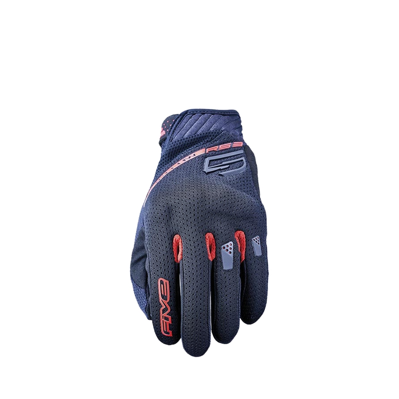 Guantes de moto FIVE RS3 EVO Airflow negro-rojo liquidación