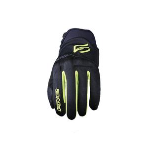 Guantes de moto FIVE Globe EVO negro-amarillo fluo