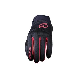 Guantes de moto FIVE Globe EVO negro-rojo