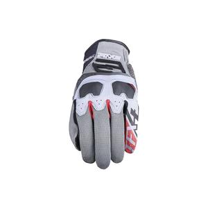 Guantes de moto FIVE TFX4 gris-rojo