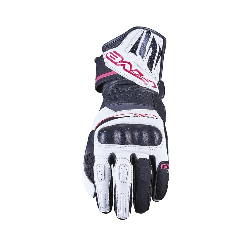 Guantes de moto para mujer FIVE RFX Sport blanco y rosa