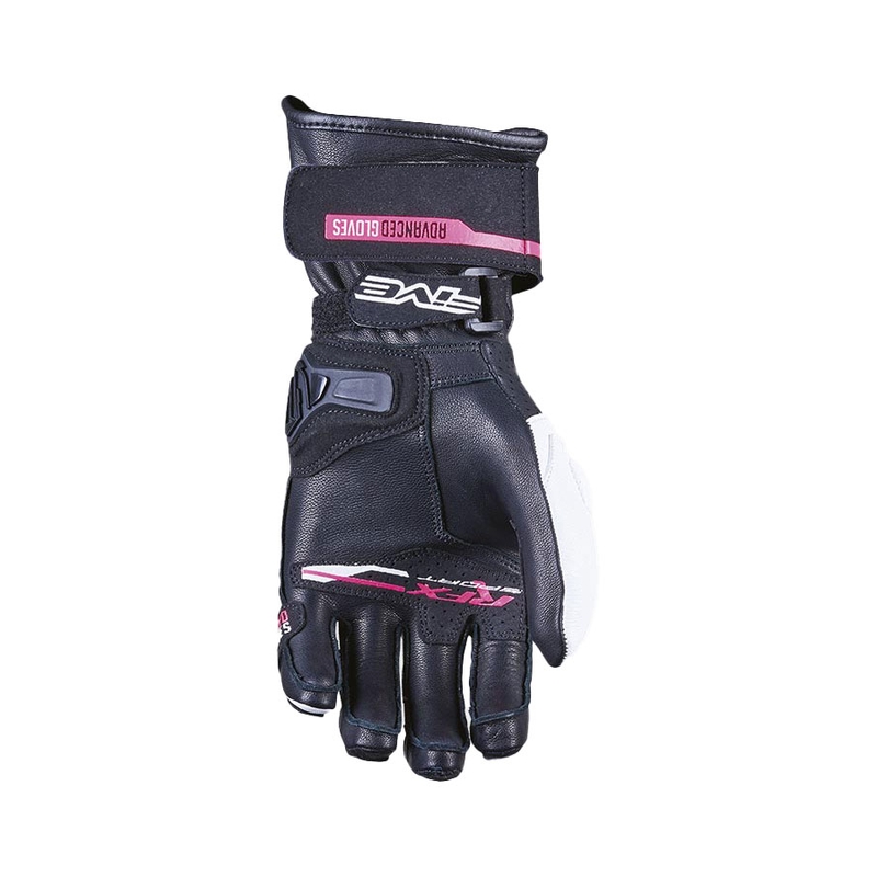 Guantes de moto para mujer FIVE RFX Sport blanco y rosa