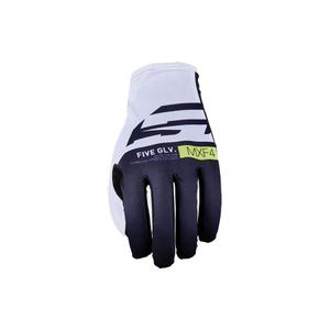Guantes de motocross FIVE MXF4 blanco-azul-amarillo fluo