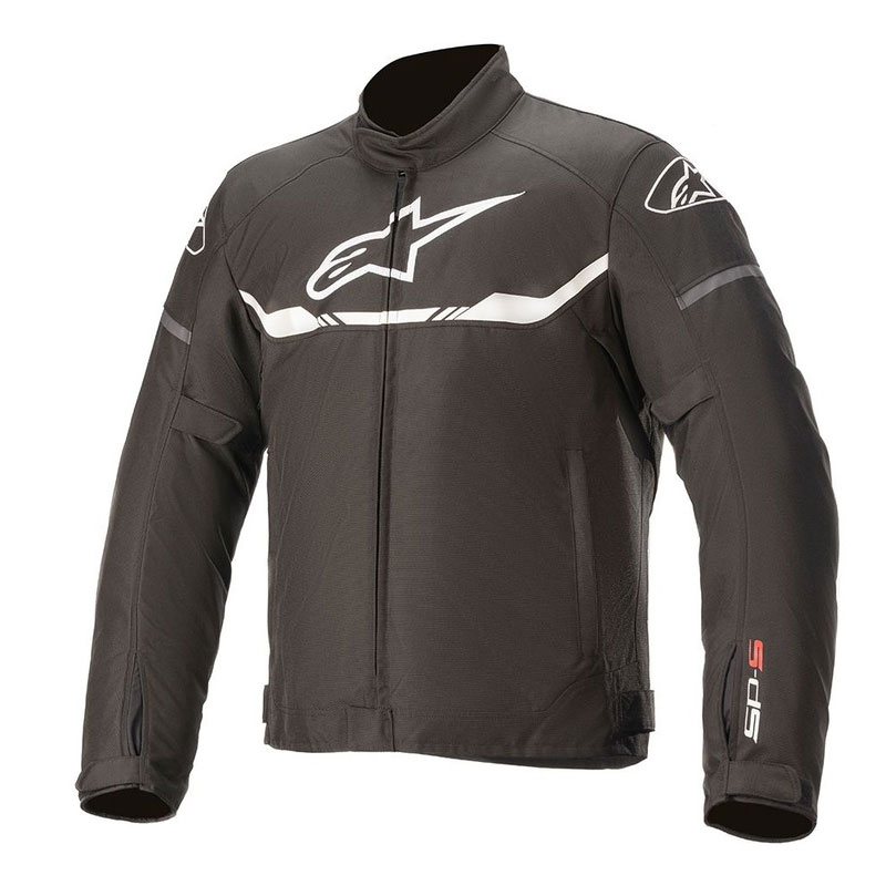 Chaqueta de moto Alpinestars T-SPS Waterproof Negra y Blanca