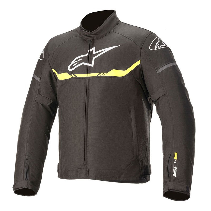 Chaqueta de moto Alpinestars T-SPS Waterproof Negro-Amarillo Flúo
