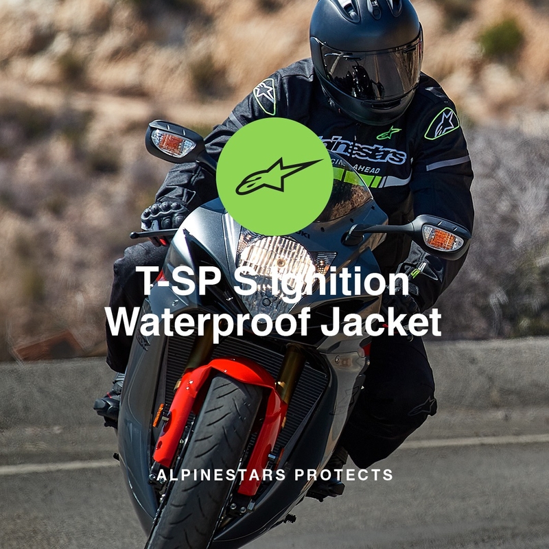 Chaqueta de moto Alpinestars T-SP S Ignition Waterproof Negra-Blanca-Roja Flúor