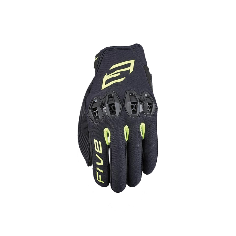 Guantes de moto FIVE Tricks negro-amarillo fluo liquidación