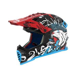 Casco de motocross para niños LS2 MX437 Fast EVO Mini Starmaw negro