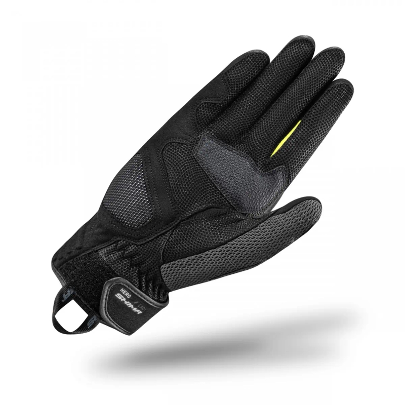 Guantes de moto para mujer Shima Hero negro-amarillo fluorescente
