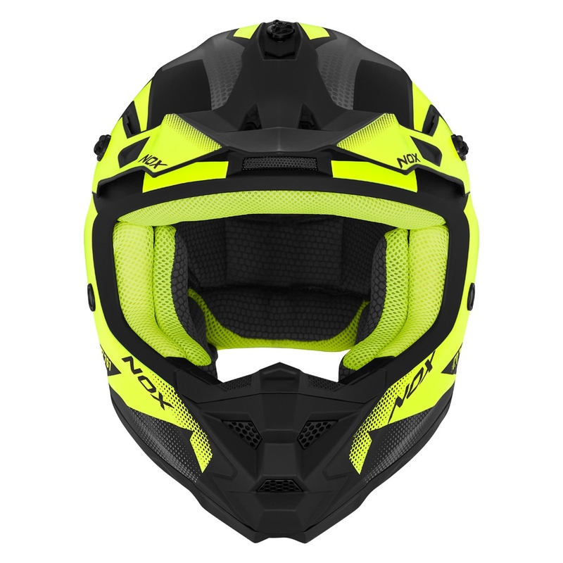 Casco de motocross infantil NOX N761 MX amarillo fluo-negro-gris
