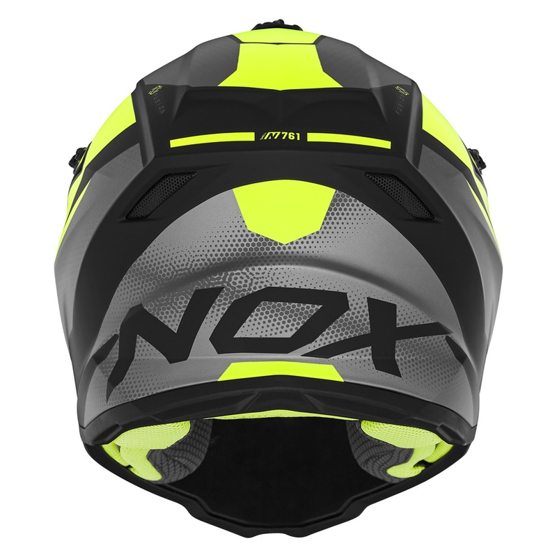 Casco de motocross infantil NOX N761 MX amarillo fluo-negro-gris
