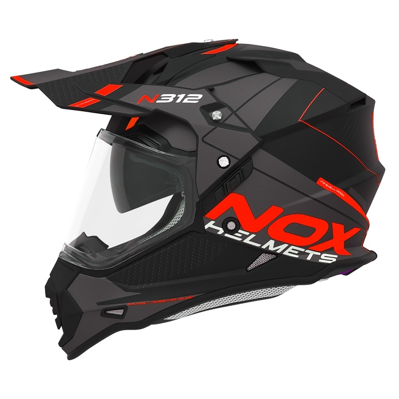 Casco de enduro NOX N312 Drone negro mate-rojo